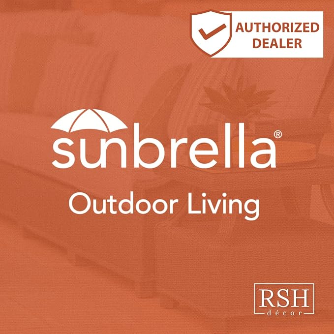 RSH DECOR: Sunbrella Square Throw Pillows Set of 4 | 20" x 20" | Water and Fade-Resistant Fabric | Outdoor Pillow Covers with Down-Alternative Inserts | Made in USA (Soft Cloud Chenille Burlap)