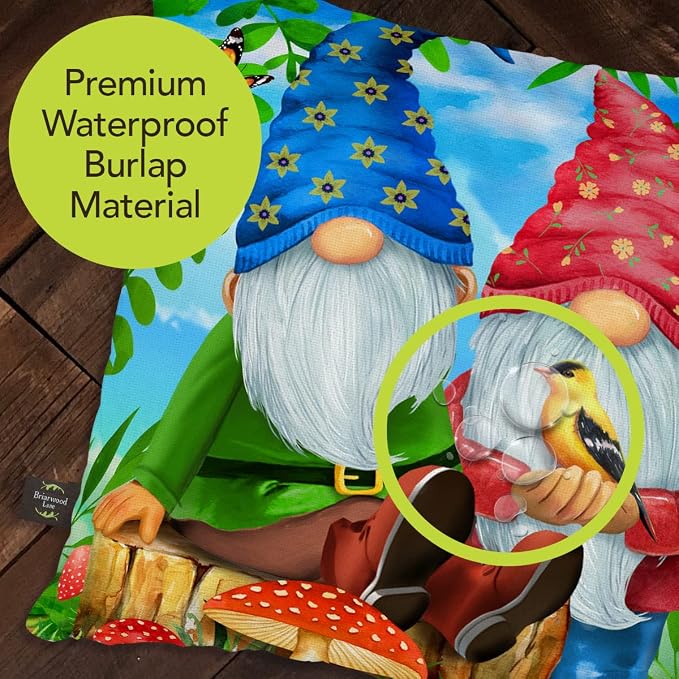 Briarwood Lane Indoor/Outdoor Pillow 17x17 Gnome Sweet Gnome Spring Decorative for Spring Pillow