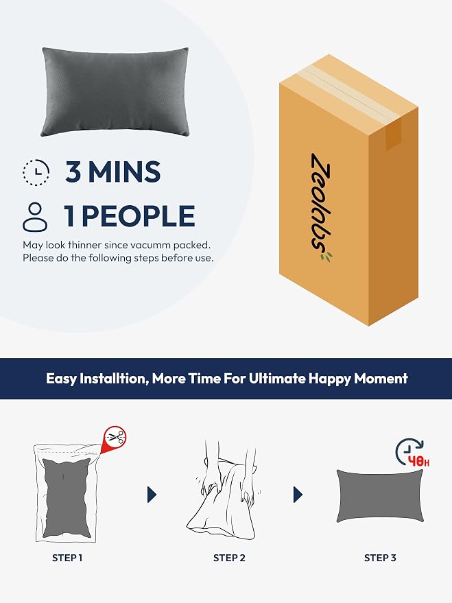 Indoor Outdoor Lumbar Pillows,Waterproof Outdoor Pillows Set of 4 for Patio Furniture,12×20 Inch, Dark Grey