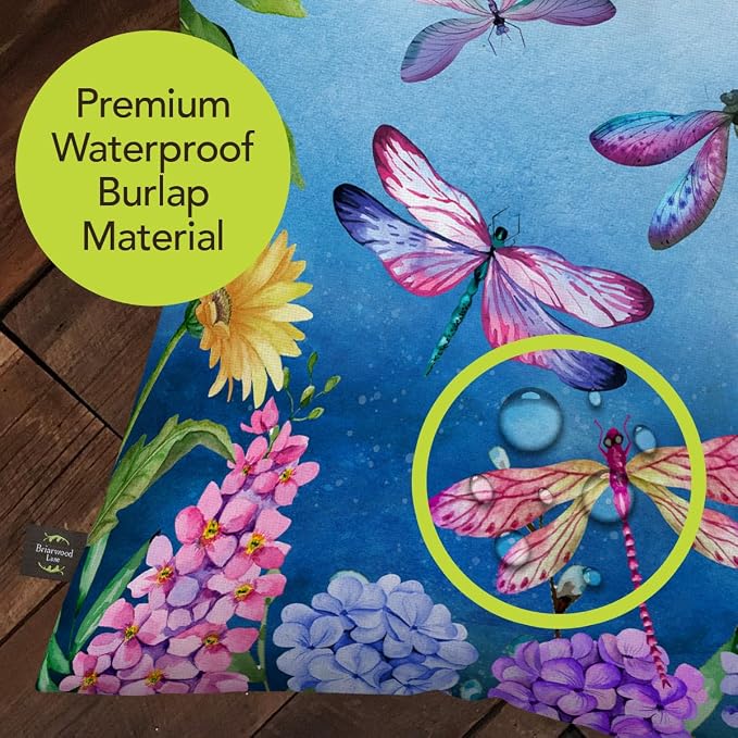 Briarwood Lane Spring Indoor/Outdoor Pillow 17x17 Dragonflies for Spring Pillow