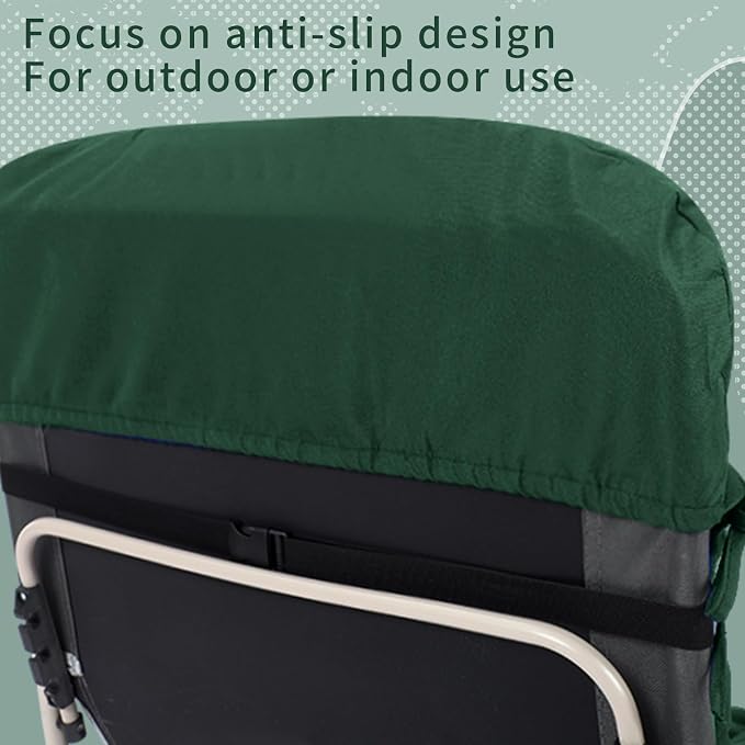 Tudomro Outdoor Chaise Lounge Cushion 66x21x4'' Waterproof & Fade-Resistant Patio Pool Chaise Lounge Cushion Headrest Pillow Tie Replacement Rocking High Back Chair(Hunter Green,Set of 2)
