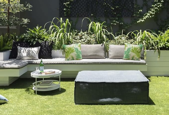 Outdoor Waterproof Decorative Throw Pillow Cover for Patio Furniture, 18x18 Inch Fade Resistant Patio Garden Cushion Cover for Couch Bed Sofa, Leaves Green