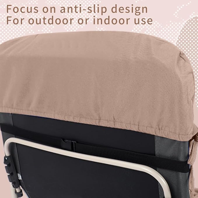 Tudomro Outdoor Chaise Lounge Cushion 66x21x4'' Waterproof & Fade-Resistant Patio Pool Chaise Lounge Cushion Headrest Pillow Tie Replacement Rocking High Back Chair(Taupe,1 Pcs)