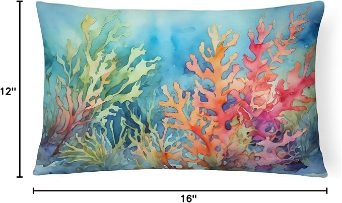 Caroline's Treasures DAC2825PW1216 Seaweed Throw Pillow Machine Washable, Indoor Outdoor Decorative Pillow for Couch, Bed or Patio, 12HX16W