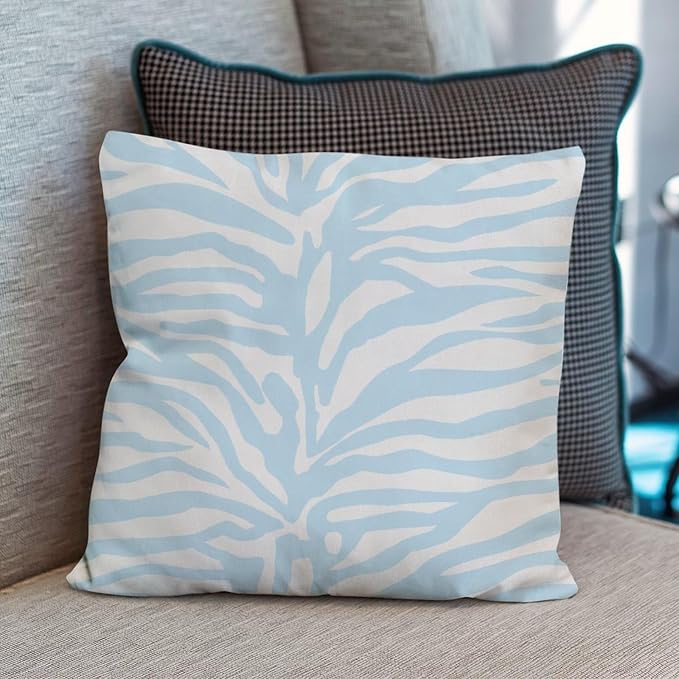 Blue Tiger Print Pillow Cover Animal Tiger Print Throw Pillow Cover Abstract Farmhouse Decor Pillow for Patio Garden Couch Tent 26x26 in