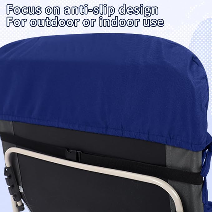 Tudomro Outdoor Chaise Lounge Cushion 66x21x4'' Waterproof & Fade-Resistant Patio Pool Chaise Lounge Cushion Headrest Pillow Tie Replacement Rocking High Back Chair(Navy Blue,Set of 2)