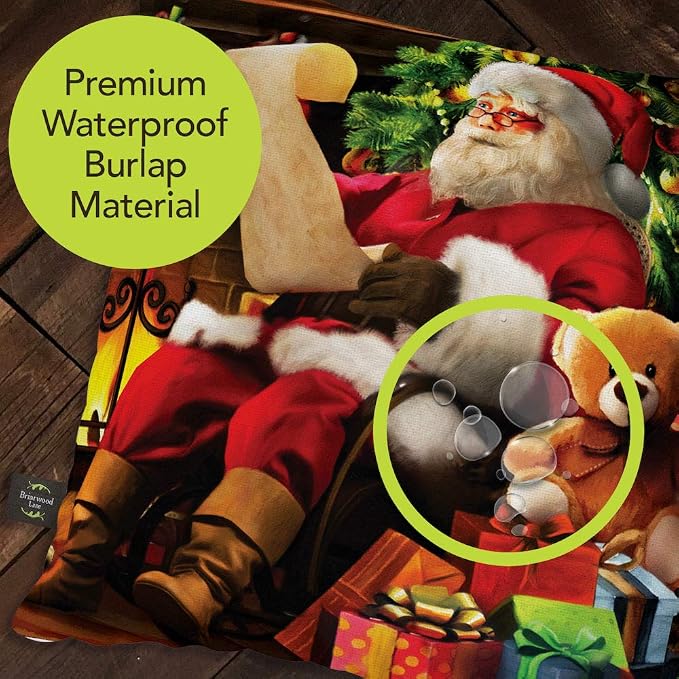 Briarwood Lane Indoor/Outdoor Pillow 17x17 Naughty Or Nice Christmas Decorative for Christmas Pillow