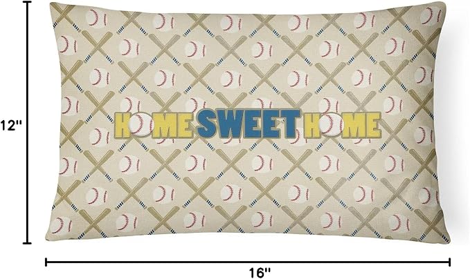 Caroline's Treasures SB3076PW1216 Home Sweet Home Canvas Fabric Decorative Pillow Machine Washable, Indoor Outdoor Decorative Pillow for Couch, Bed or Patio, 12HX16W