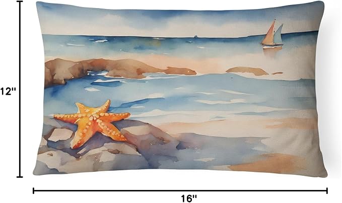 Caroline's Treasures DAC2830PW1216 Starfish Throw Pillow Machine Washable, Indoor Outdoor Decorative Pillow for Couch, Bed or Patio, 12HX16W