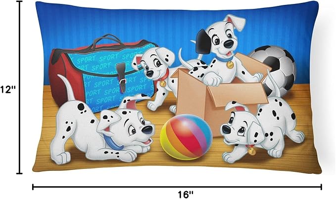 Caroline's Treasures APH9058PW1216 Dalmatians Playing Ball Canvas Fabric Decorative Pillow Machine Washable, Indoor Outdoor Decorative Pillow for Couch, Bed or Patio, 12HX16W