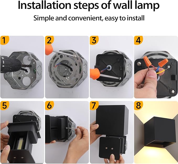 15W 3CCT Adjustable Up and Down LED Wall Sconce 2 Pack | White IP65 waterproof ETL certified 1300LM Exterior/Interior Lighting Fixtures for porches & patios
