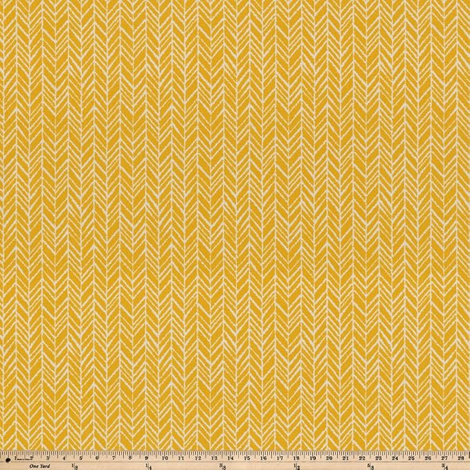 Pillow Perfect 686875 Outdoor/Indoor Herringbone Egg Yolk Throw Pillows, 16.5" x 16.5", Yellow, 2 Pack