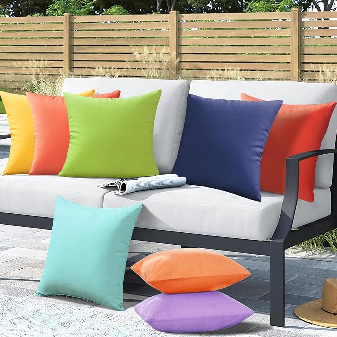 VAKADO Outdoor Waterproof Throw Pillow Covers 16X16 Set of 2 Decorative DarkBlue Patio Furniture Cushion Cases Outside Decor for Couch Garden Bench Porch
