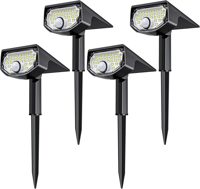 AloftSun Solar Motion Sensor Outdoor Lights,Waterproof Motion Sensor Spot Lights- 30 LED/3 Modes Solar Powered Spotlights,Landscape Lighting for Yard and Garden, Cool White,4 Pack