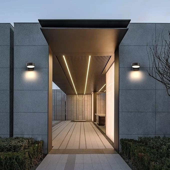 Modern Aluminum Porch Sconce Lights - LED Exterior Wall Sconce, Waterproof, 8W, 3000K for Garage Enterway