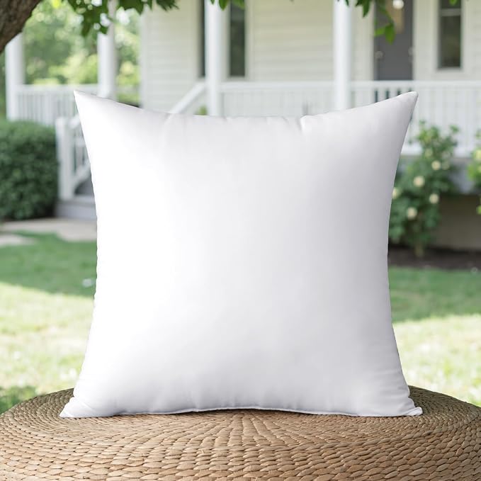 MIULEE 28x28 Inch Outdoor Pillow Insert Euro Throw Pillow Insert | Water-Resistant Premium Outdoor Pillow Stuffer Sham Square for Couch Sofa Patio Furniture Cushion Porch Swing