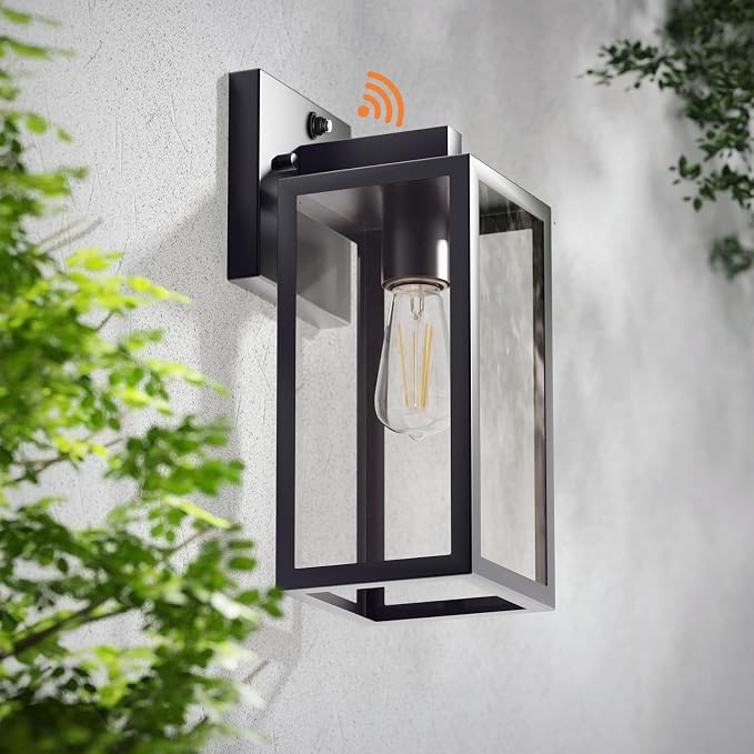 Dusk to Dawn Porch Outdoor Light, 2 Pack Wall Light Fixtures Waterproof Exterior Wall Sconce Light Fixture with E26 Base for Patio Entryway Hallway (Bulb not Included)
