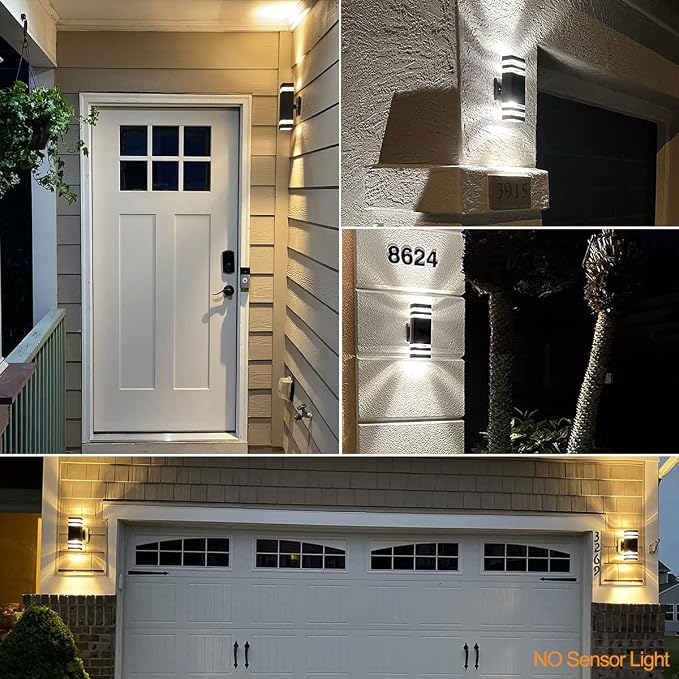 LED Square Up and Down Lights Outdoor Wall Mount Light,14W IP65 3000K 1100LM Warm White, Modern Fixtures Aluminum Waterproof Exterior Lamps for Front Porch Patio Garage