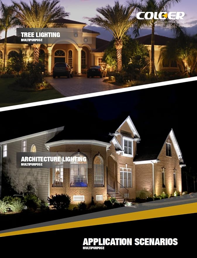 COLOER Die-cast Brass Landscape Spotlight 12-Pack with 5W Aluminum Housing LED MR16 Bulb,12V AC/DC Low Voltage Copper Outdoor Lighting, Directional Garden Patio Spot Up Light (102B Copper Finish)