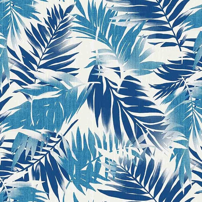 Pack of 2 Outdoor Waterproof Decorative Throw Pillow Covers for Patio Furniture, 18x18 Inch Square Fade Resistant Patio Garden Cushion Covers for Couch Bed Sofa, Leaves Blue