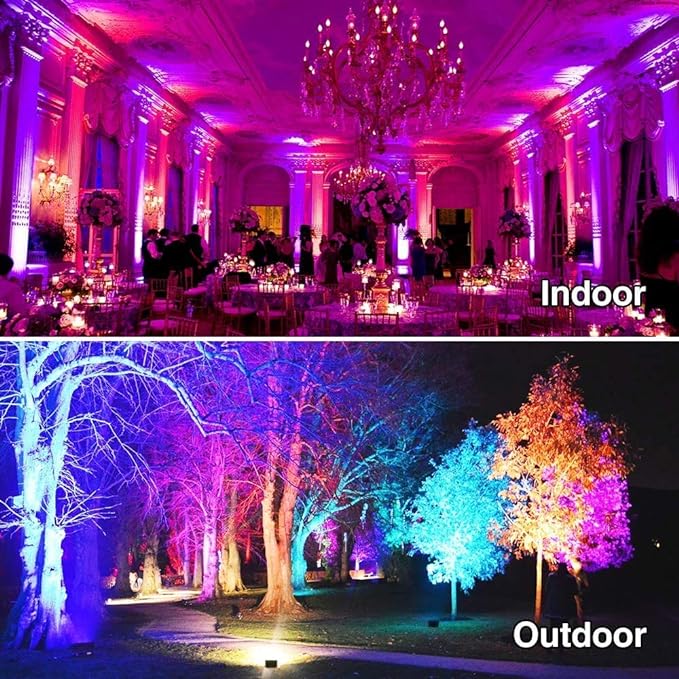 Led Flood Light Outdoor 30W, 300W Equivalent, Color Changing RGB Lights | Remote Control, 120 RGB Colors, Warm White 2700K, Timing, Custom Mode, Uplight Landscape Lights,IP66 US 3-Plug (2 Pack)