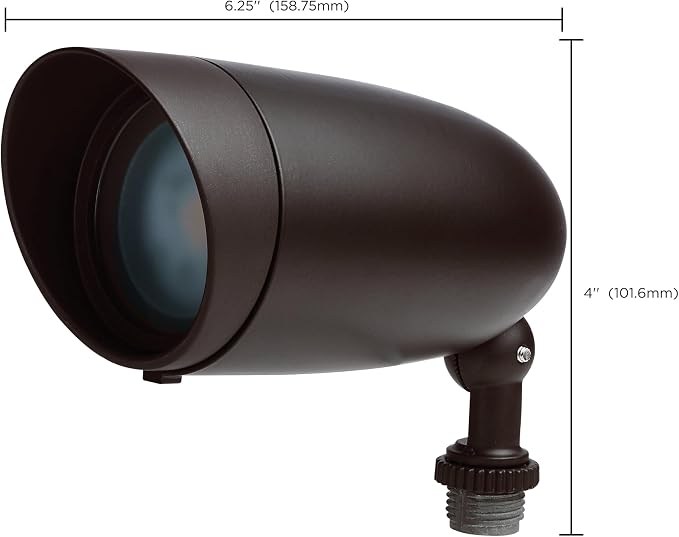 Nuvo 62-1205 Outdoor Landscape Spotlight, Waterproof LED Fixture, Yard Flood Light, 6.25-Inch Bronze, 3000K Warm White, 900 Lumens, 120V, Die-Cast Aluminum (Pack of 12)