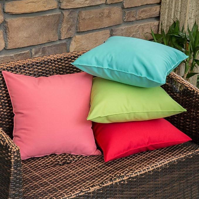 MIULEE Decorative Outdoor Waterproof Pillow Covers 16x16 Pale Green | Decorative Patio Furniture,Pack of 2,Accent Square Soild Throw Pillow Covers,Summer Garden Tent Couch Sofa