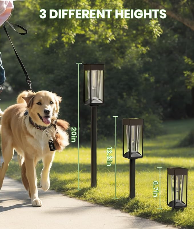 BITPOTT Solar Pathway Lights Outdoor 2-in-1 Warm&Cool, 12 Pack Bright Solar Lights for Outside, Waterproof Auto On/Off Garden Lights Solar Powered Landscape Lights for Yard Walkway Driveway Lawn