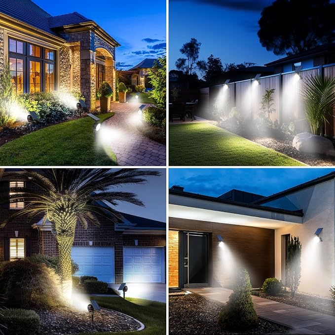 nipify Solar Sopt Lights Outdoor Waterproof, Landscape Spotlights | Cool White, 1 Pack/53 LED/3 Modes, Adjustable Solar Panels, Auto On/Off, Uplights Lighting for Outside Tree Yard Flag Garden