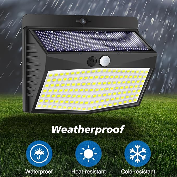 6 Pack Solar Lights Outdoor Motion Sensor with 3 Lighting Modes | Warm White, Black, Waterproof, LED, Solar Powered, Security, Outside, Wall, Garden, Fence, Yard, Deck, Patio, Garage
