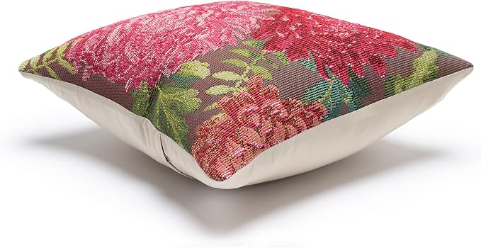 Liora Manne Marina Indoor/Outdoor Power Loomed Easy Care Pillows, 12" x 18", Mums Fuchsia