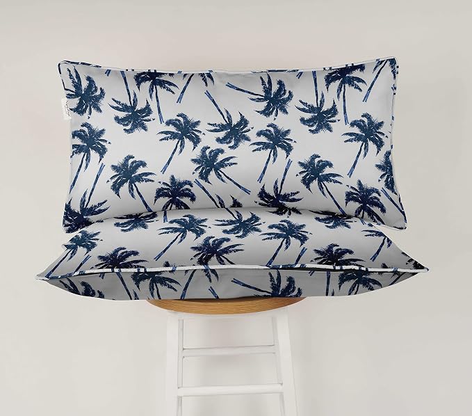 Indoor/Outdoor Polyester Fabric Lumbar Pillow Cover, All-Weather Waterproof Rectangular Cushion Case for Patio Furniture, 16 x 24 Set of 2 - Tree-24