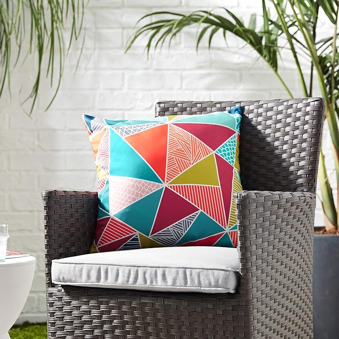 Modway Outdoor Indoor All Weather Patio Throw Pillow in Mosaic