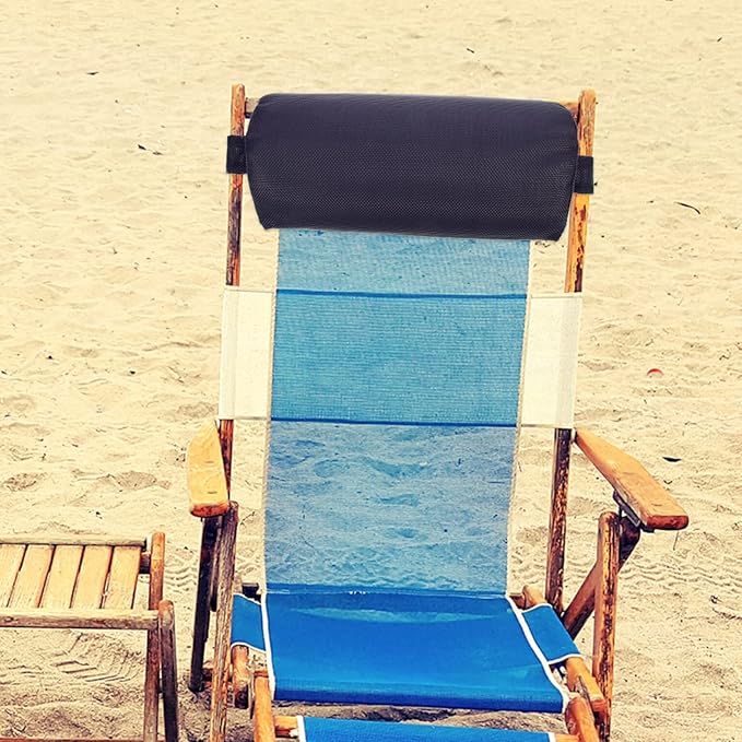 Yardwe Folding Chair Pillow Headrest Cushion for Outdoor Patio Beach Lounge Chair with Elastic Band and Detachable Cover 13.77X6.49X2.16 Inch