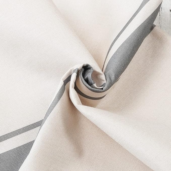 ONWAY Outdoor Pillow Covers Waterproof 18x18 Set of 2 Decorative Linen Throw Pillow Cover Beige and Grey Striped Outdoor Pillows for Patio Furniture