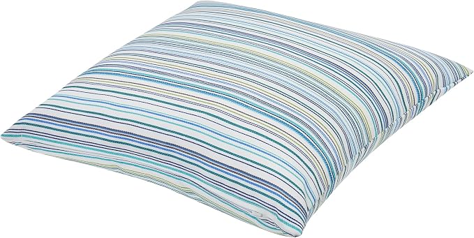 Throw Pillow Covers Set of 2, Outdoor Indoor Waterproof Decorative Patio Throw Pillowcase Shell 18x18 Inch, Square Cushion Case for Couch Sofa Garden Farmhouse Decoration-Blue Stripe