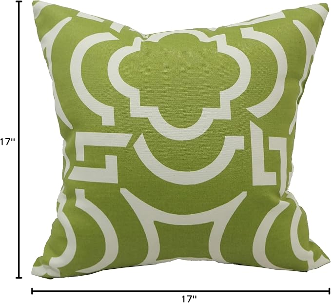 Blazing Needles Outdoor Geometric Throw Pillow, 17", Carmody Kiwi, 2 Count