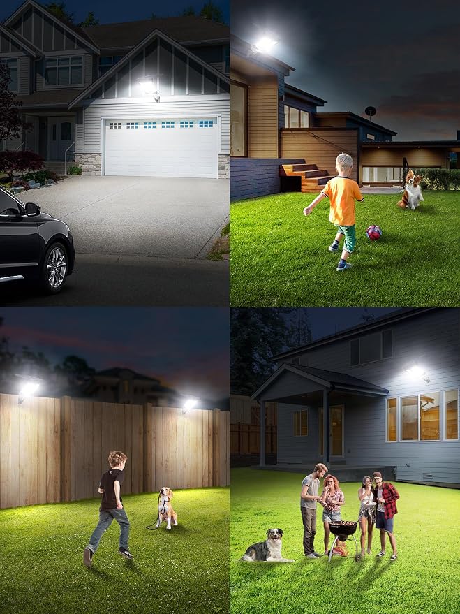 Solar Street Lights Outdoor Waterproof 3000LM 12500mAh Dual Sensor | Security Flood Light with Remote, PIR Motion Sensor, Dusk to Dawn Linkable Streetlight for Driveway, Parking Lot & Yard