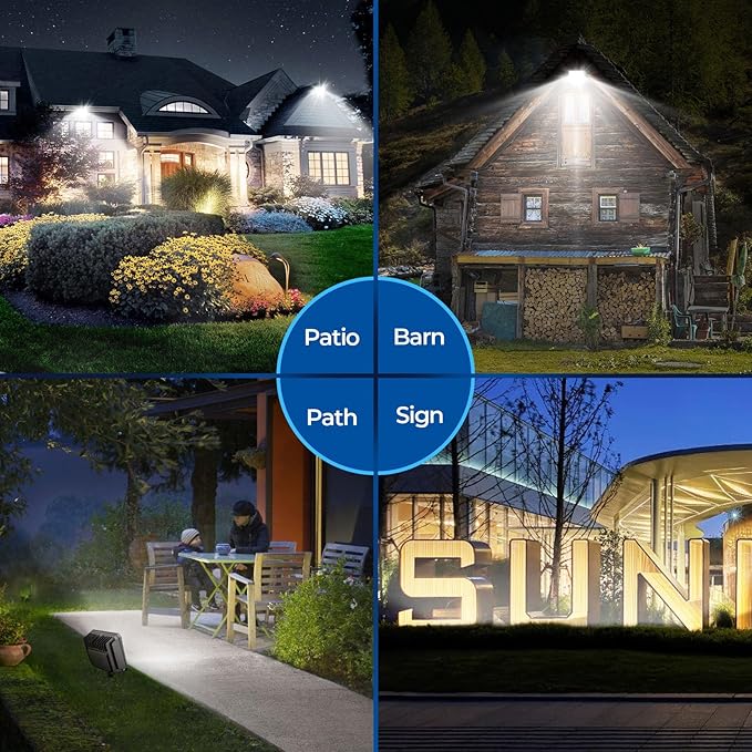 CINOTON 100W 14000LM LED Flood Lights Outdoor, 5000K, ETL Listed, 1 Pack | IP65 Waterproof Exterior Security Wall Pack with 180°Knuckle, 100-277V Outside Aluminum Fixture for Court Porch Patio Garage