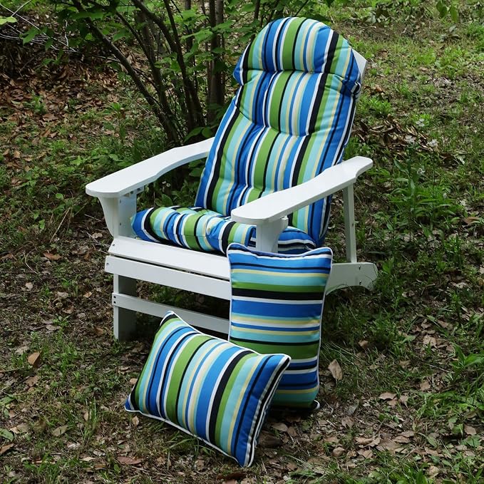 Enipate Outdoor Lumbar Pillows with Inserts, Water Resistant 12 x 20 Inch Striped Toss Pillows for Patio Furniture Decor, Pack of 2