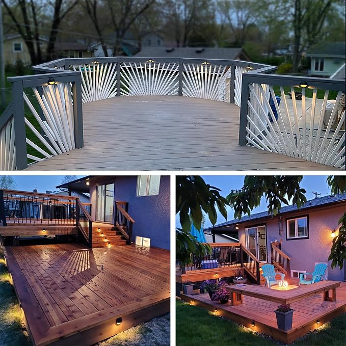 Low Voltage LED Deck Lights, Landscape Step Stair Railing Light with 2W Integrated LED Chips, Die-cast Aluminum 12V AC/DC Accent Lighting Fixtures with Black Powder Coated Finish (4-Pack)
