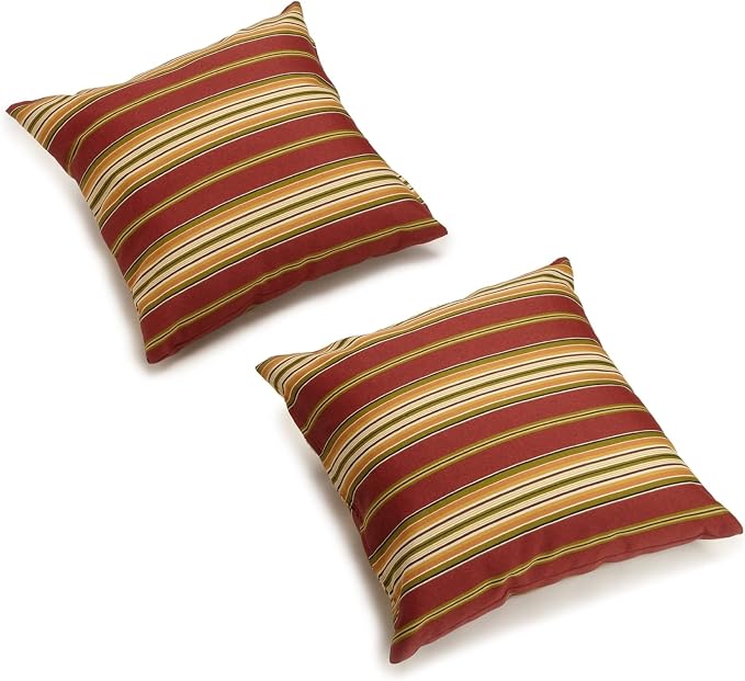 Blazing Needles All-Weather UV-Resistant Outdoor Knife Edge Pillows Set, Set of 2, 20", Freeport Ebony,9910-S2-REO-12