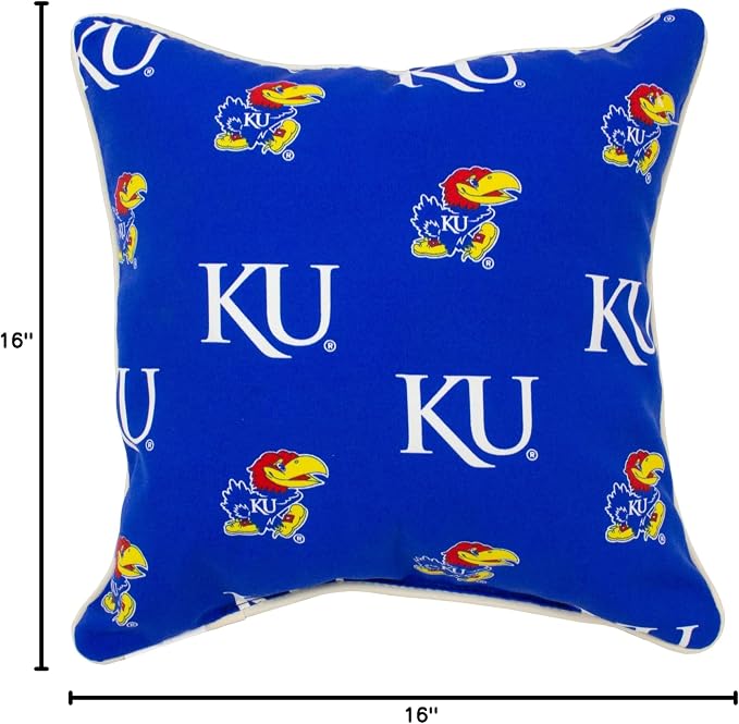College Covers Kansas Jayhawks Outdoor Decorative Pair, Includes 2 Pillows