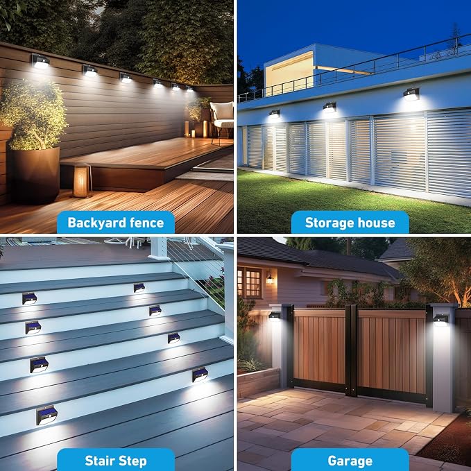 20 Packs Solar Outdoor Lights Motion Sensor Solar Security Light Waterproof with 3 Lighting Modes Solar Powered Wall Lights Outside for Garden Fence Yard