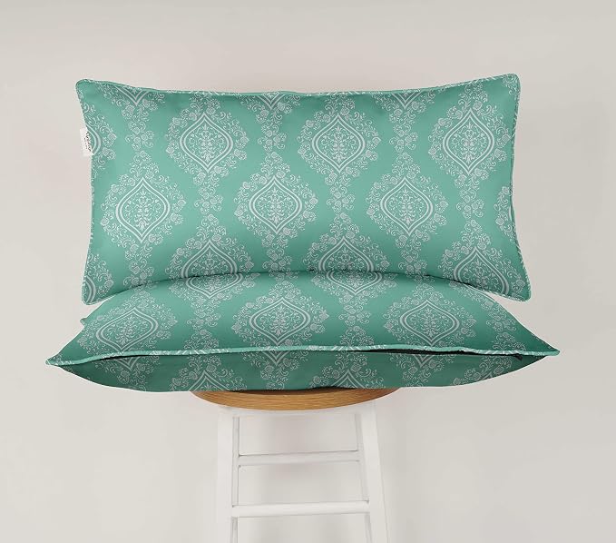 Indoor/Outdoor Polyester Fabric Lumbar Pillow Cover, All-Weather Waterproof Rectangular Cushion Case for Patio Furniture, 12 x 20 Set of 2 - Ogee-66
