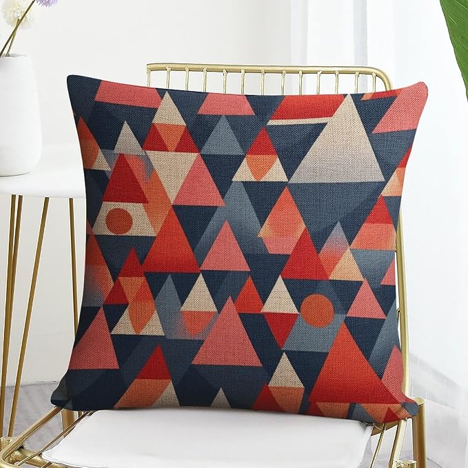 Decorative Square Pillowcase Cushion Case Mid-Century Modern Style Pillows Colorful Fun Aesthetic Mid Century Modern Gomestry Throw Pillows Cover Pillows for Couch Sofa 18"x18"