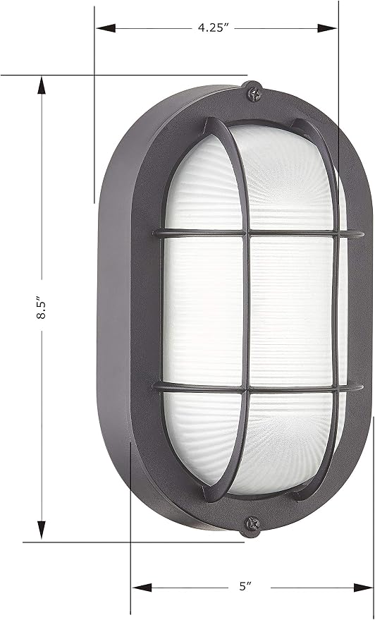 WISBEAM 2 Pack LED Bulkhead Light, Outdoor Bulkhead LED Wall Light, Dimmable, 6W Replace 60W, 450 Lumen 3000K Daylight White 80CRI, Water-Proof, ETL Rated