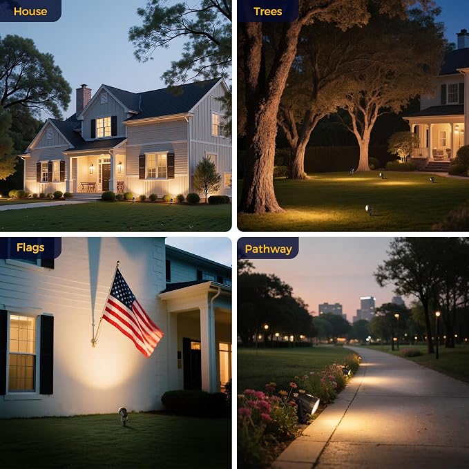 L LOHAS LED 12W Dusk to Dawn Outdoor Spotlight Landscape Light 2 Pack | 12W Outdoor Spotlight with Automatic Lighting Control, Landscape Flood Light for Yard, Garden, House and Outdoor Areas