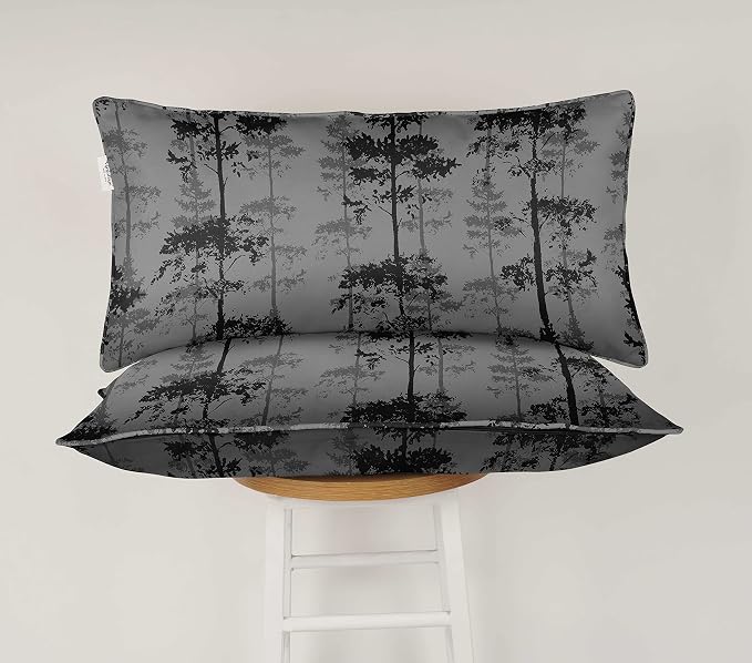 Indoor/Outdoor Polyester Fabric Lumbar Pillow Cover, All-Weather Waterproof Rectangular Cushion Case for Patio Furniture, 12 x 18 Set of 2 - Tree-25
