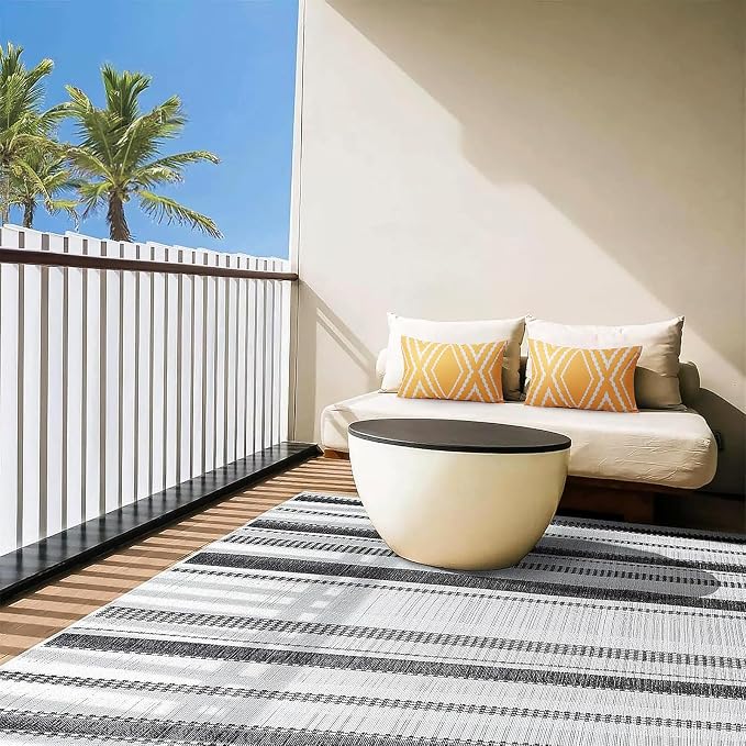 Adabana Outdoor Waterproof Pillow Covers 12x20 Yellow | Geometric Decorative Throw Pillow Covers Set of 2 for Patio, Garden, Porch, Farmhouse